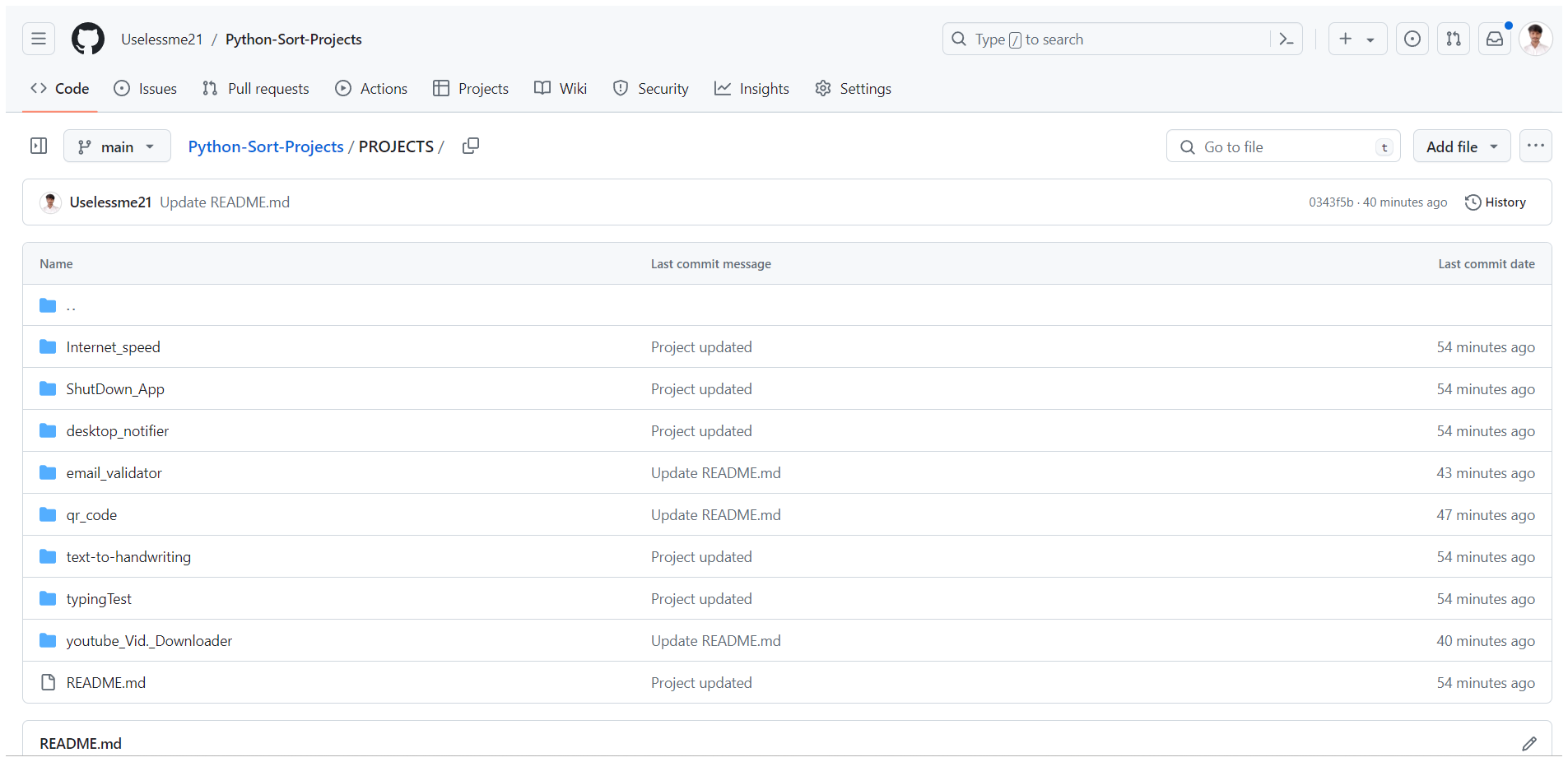 Python Sort Projects